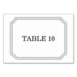 Ebony Encircled Ticket Table Card