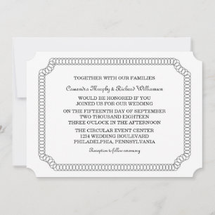 Ebony Encircled Ticket Wedding Invite