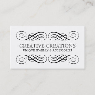 Ebony Fancy Flourish Business Card