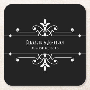 Ebony Fancy Ornamental Paper Coasters