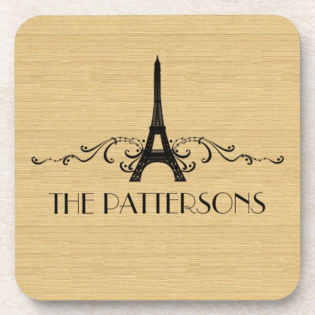 Ebony French Flourish Coaster Set (Front)