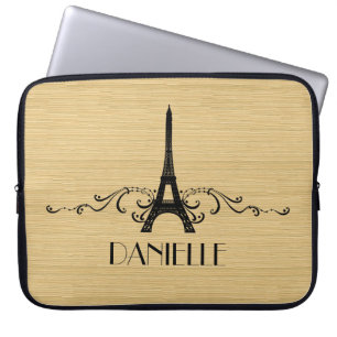 Ebony French Flourish Laptop Sleeve