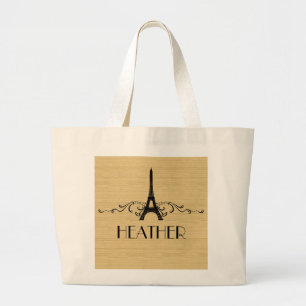 Ebony French Flourish Tote Bag