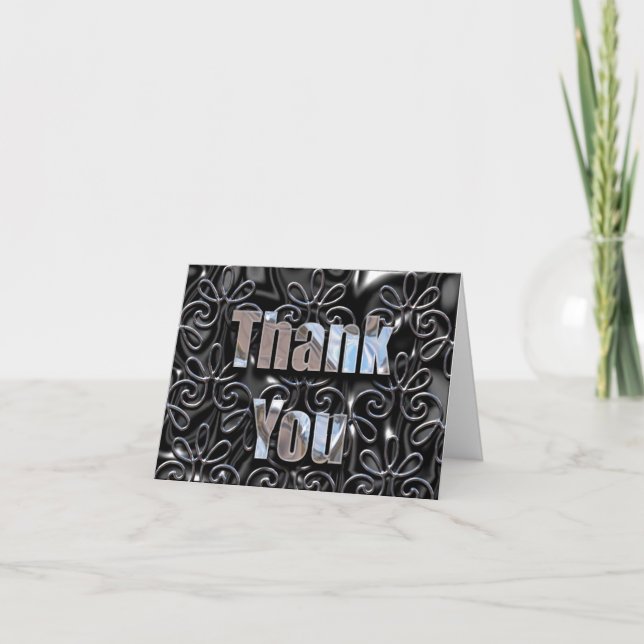 Ebony Gratitude Customisable Thank You Card (Front)