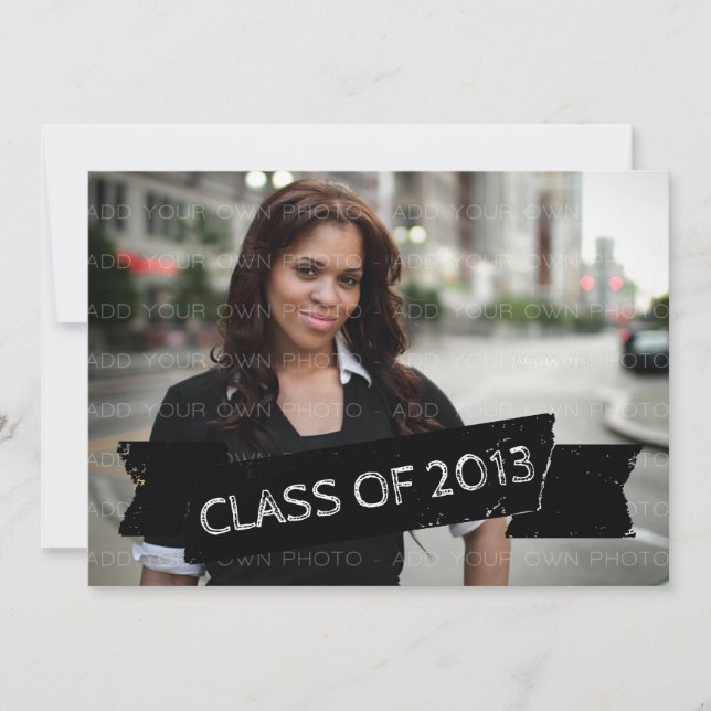Ebony Grunge Banner 2013 Grad Invitation (Front)
