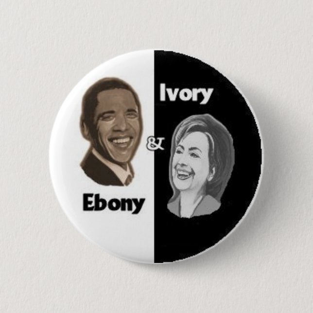 Ebony & Ivory / Black & White 6 Cm Round Badge (Front)