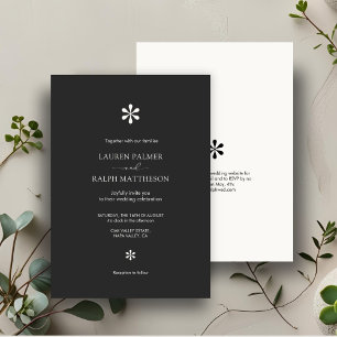 Ebony & Ivory   Chic Minimal Wedding Invitation