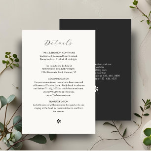 Ebony & Ivory Chic QR Code Wedding Details RSVP Card