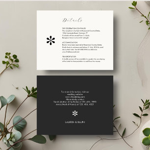 Ebony & Ivory Chic QR Code Wedding Details RSVP Card