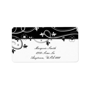 Ebony Leaf Blooms Address Label