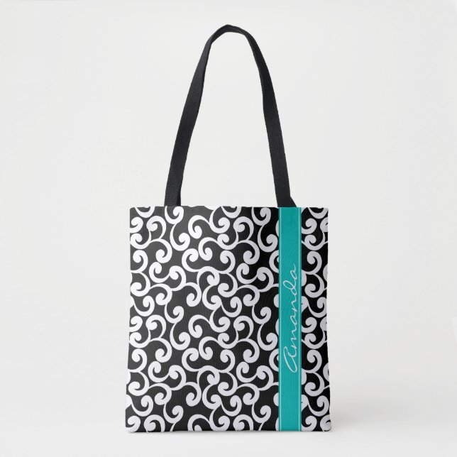 Ebony Monogrammed Elements Print Tote Bag (Front)