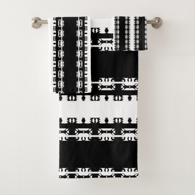 Ebony Rhythm African Pattern  Bath Towel Set (Insitu)