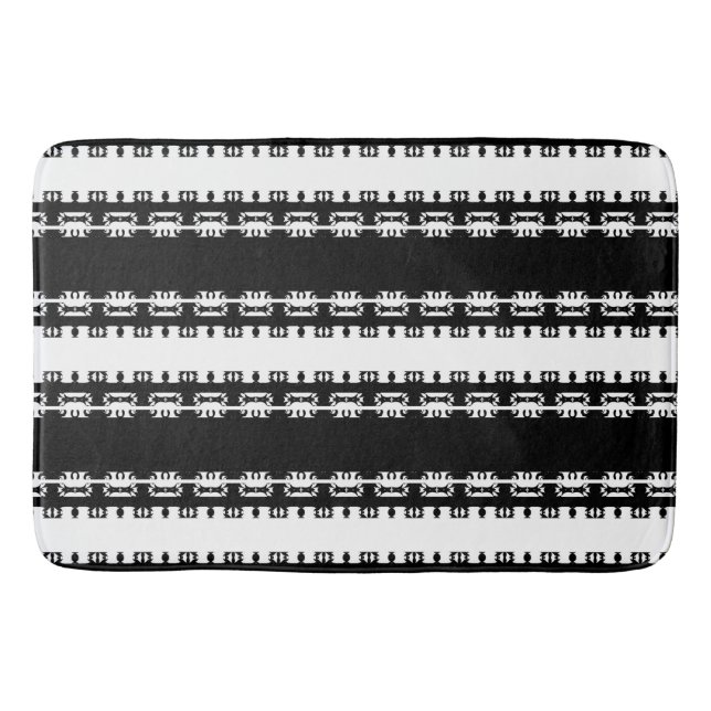 Ebony Rhythm African Pattern Shower Curtain Bath Mat (Front)