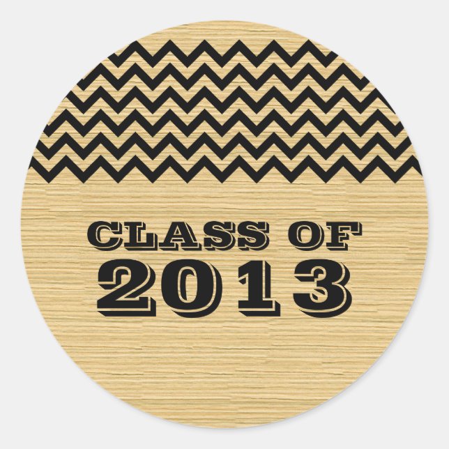 Ebony Rustic Chevron Graduation Stickers (Front)