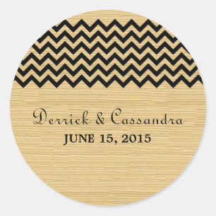 Ebony Rustic Chevron Wedding Stickers