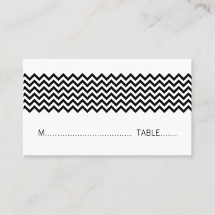 Ebony Simple Chevron Place Card