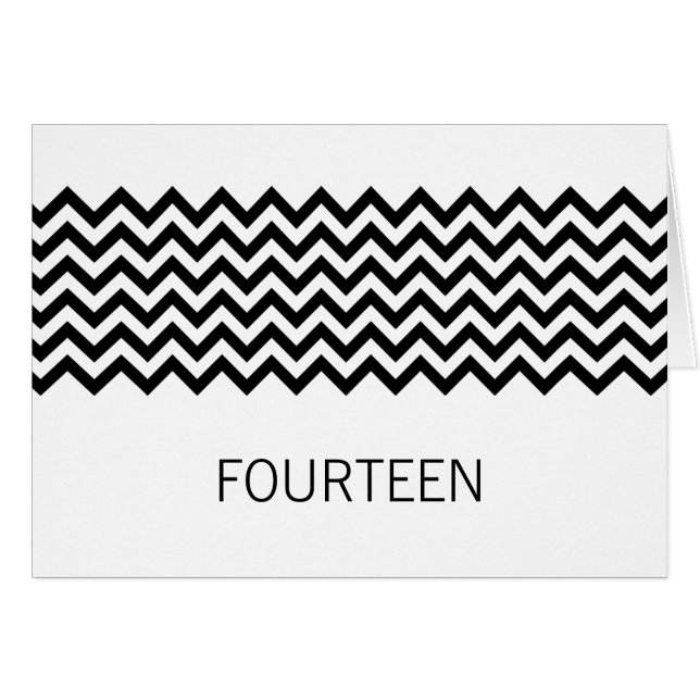 Ebony Simple Chevron Table Number Card (Front Horizontal)