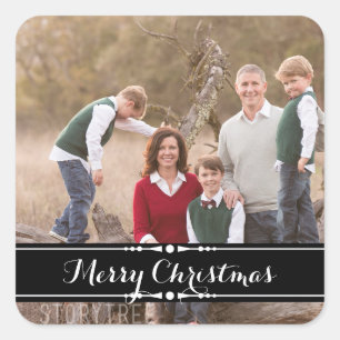 Ebony Simply Chic Holiday Photo Stickers