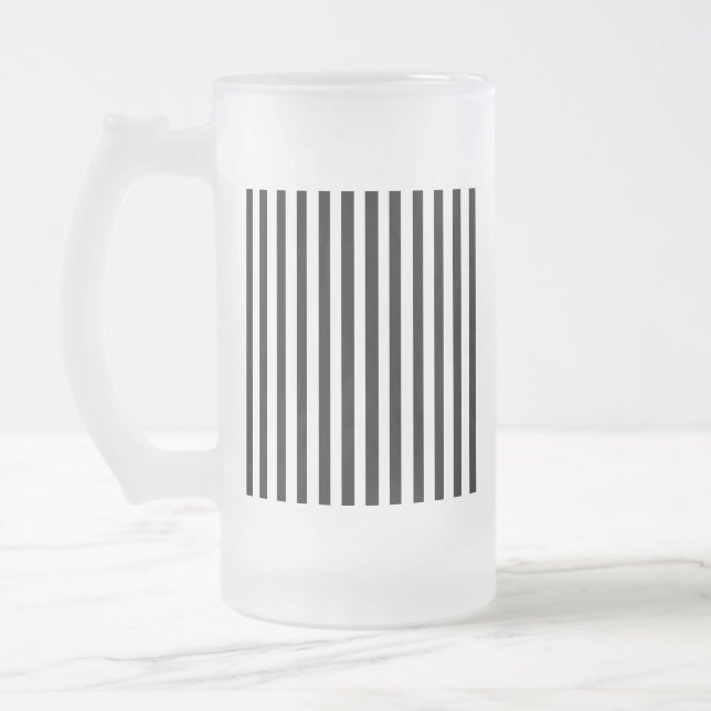 Ebony Snow Frosted Glass Beer Mug (Left)