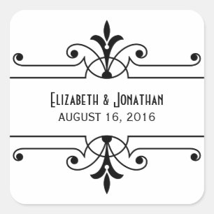 Ebony v2 Fancy Ornamental Wedding Stickers