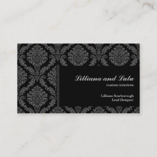 Ebony Victorian Damask Business Card