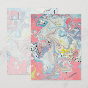 Ebru Art Pastel Abstract — Signature Matte Postcard