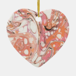 Ebru (Water Marble) Ceramic Tree Decoration