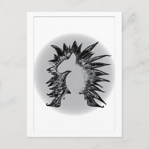 EBT chess knight modern pet art illustration Postcard