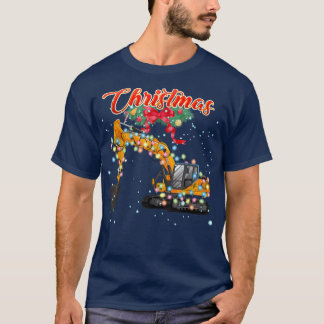 Ecavator Christmas, Ecavator with Xmas Lights  T-Shirt