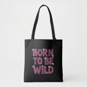 Eccentric Black Bag with Pink Leopard Quote
