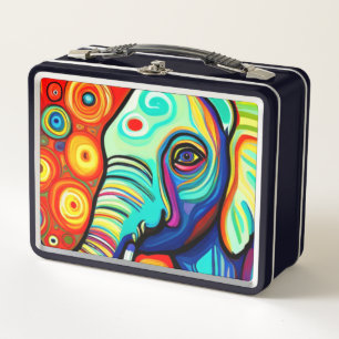 Eccentric Elephant Metal Lunch Box