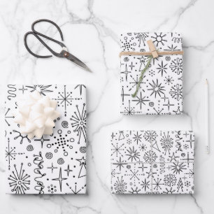 Eccentric Mid Century Modern Retro Wrapping Paper Sheet