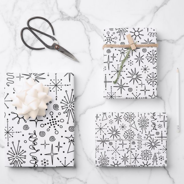 Eccentric Mid Century Modern Retro  Wrapping Paper Sheet (Front)