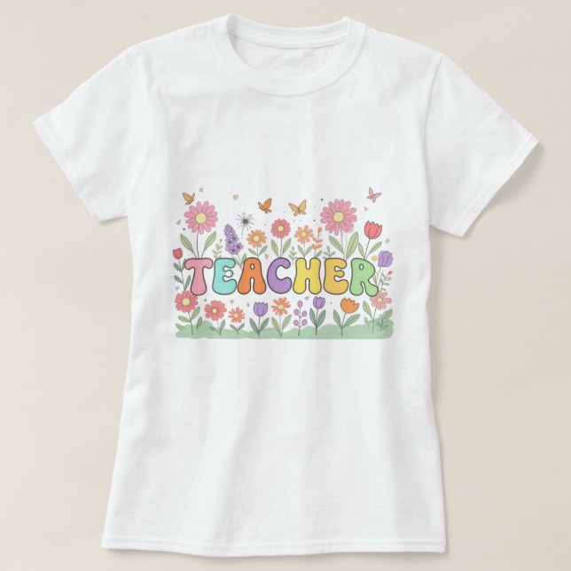 Eccentric ‘Teacher ’ Art – Pastel Gift for Teacher T-Shirt (Design Front)
