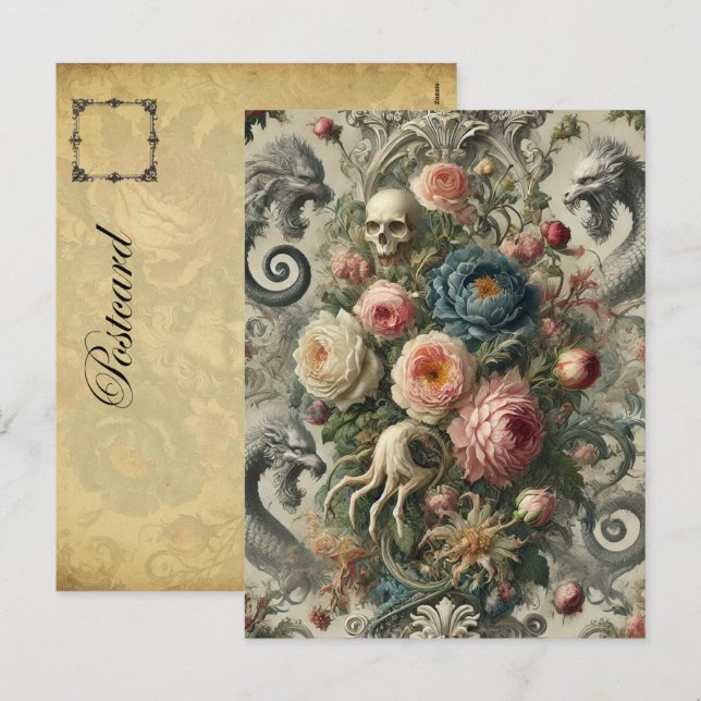 🐉 Eccentric Tithings – Gothic Victorian Holiday Postcard (Front/Back)
