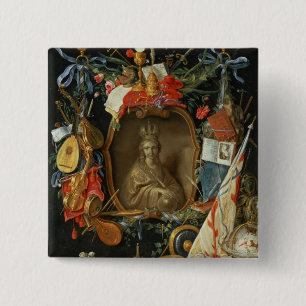 Ecclesia Surrounded by Symbols of Vanity 15 Cm Square Badge