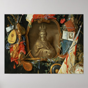 Ecclesia Surrounded by Symbols of Vanity Poster