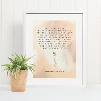 Ecclesiastes 12:13-14 KJV Poster - Customisable