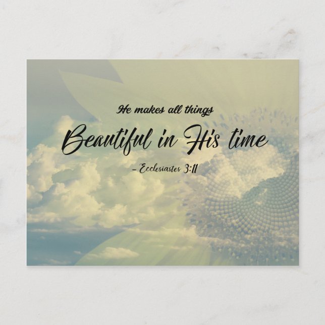 Ecclesiastes 3:11 - Beautiful in His time Postcard (Front)