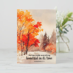 Ecclesiastes 3:11 Bible Verse Fall Flat Card