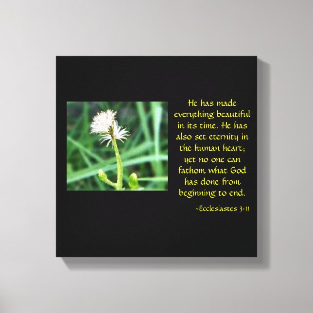Ecclesiastes 3:11 floral canvas print (Front)