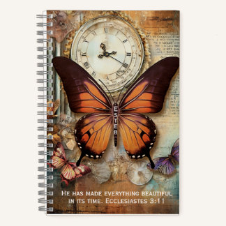 Ecclesiastes 3:11 Journal Butterfly Clock Notebook