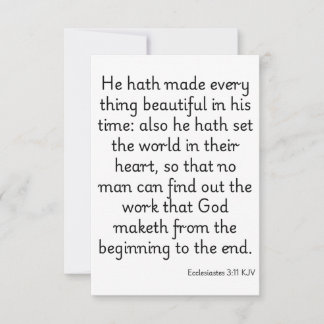 Ecclesiastes 3:11 KJV Bible Verse Greeting Card