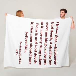 Ecclesiastes 3:14 KJV Bible Verse Fleece Blanket