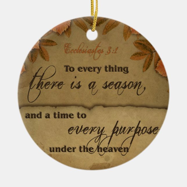 Ecclesiastes 3:1 Scripture Art Gifts Ceramic Tree Decoration (Front)