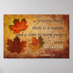 Ecclesiastes 3:1 To everything there is a season, Poster