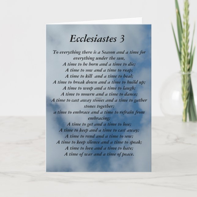 Ecclesiastes 3 verse on sky background card (Front)