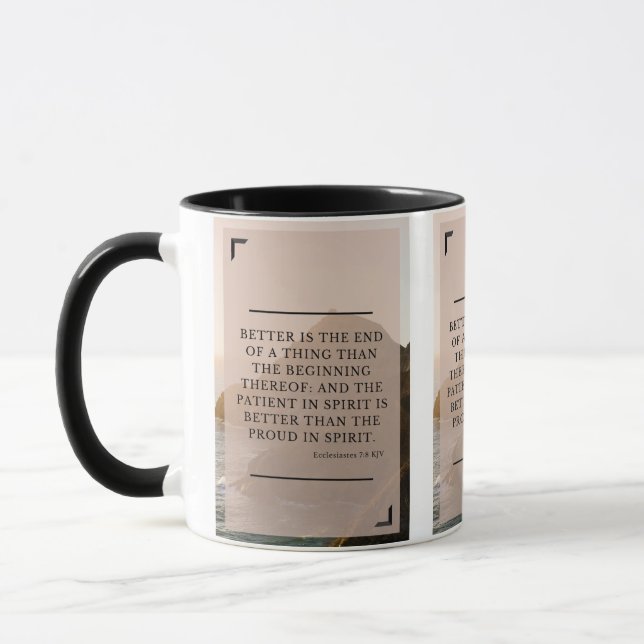 Ecclesiastes 7:8 KJV Bible Verse Pic Two-Tone Mug (Left)