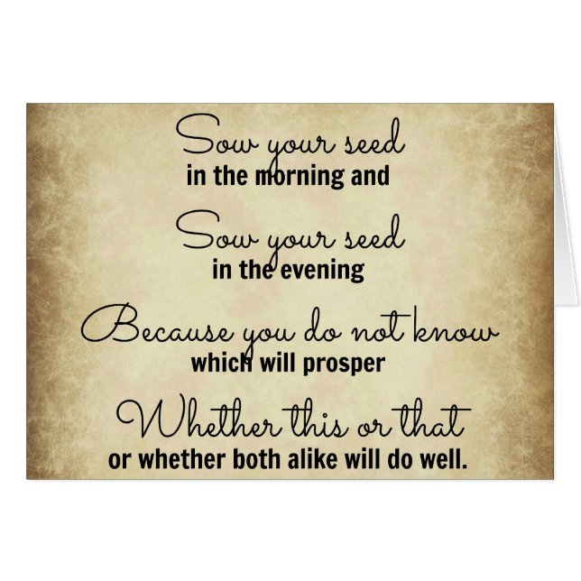 Ecclesiastes Bible verse sow your seed (Front Horizontal)