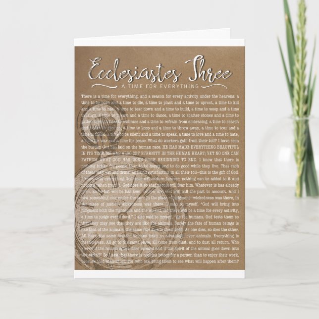Ecclesiastes Three, Religious Encouragement Card (Front)